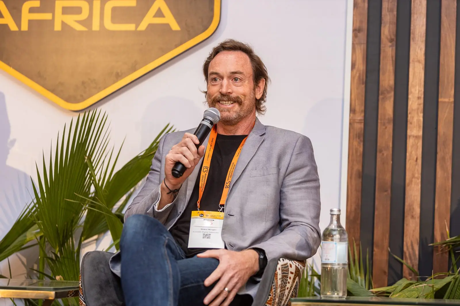 Shaun Morgan speaking on stage at ITW Africa 2026