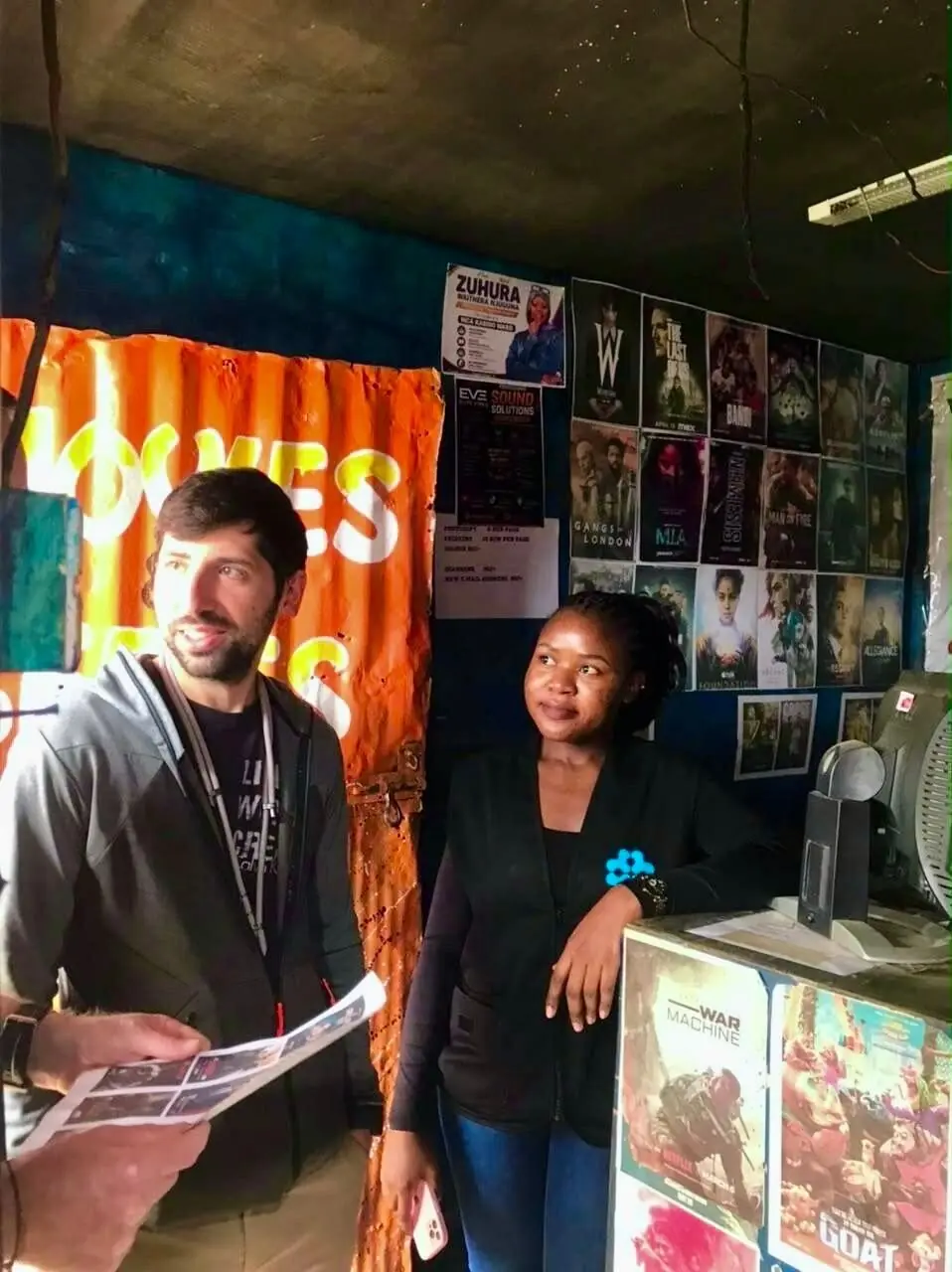 Meeting a local shop owner on the network.