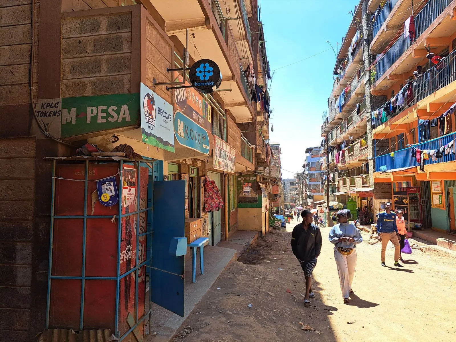 A Nairobi street with a konnekt sign