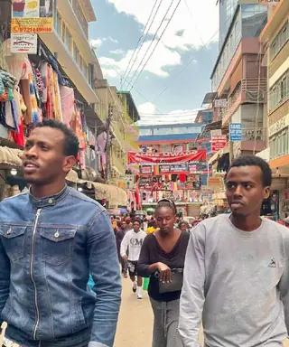 A busy Nairobi market street