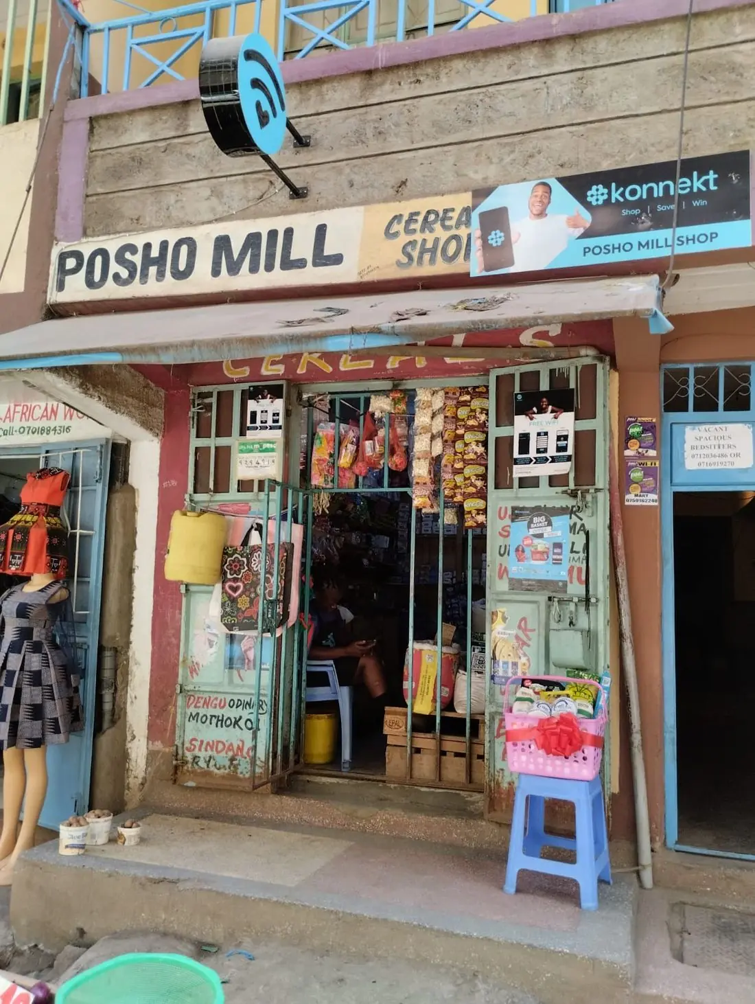 A neighbourhood duka with a konnekt partner signboard